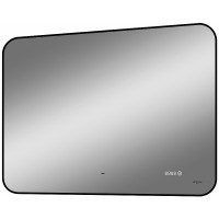 Зеркало Reflection Black View 1000х700 RF4004BV с подсветкой Черное с бесконтактным выключателем, диммером и часами МДФ / ЛДСП, стекло