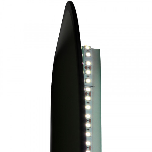 Зеркало Reflection Black View 1000х700 RF4004BV с подсветкой Черное с бесконтактным выключателем, диммером и часами МДФ / ЛДСП, стекло