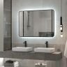 Зеркало Reflection Black View 1000х700 RF4004BV с подсветкой Черное с бесконтактным выключателем, диммером и часами МДФ / ЛДСП, стекло