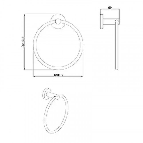 Кольцо для полотенец AQUAme Trento AQM7207CR цвет Хром
