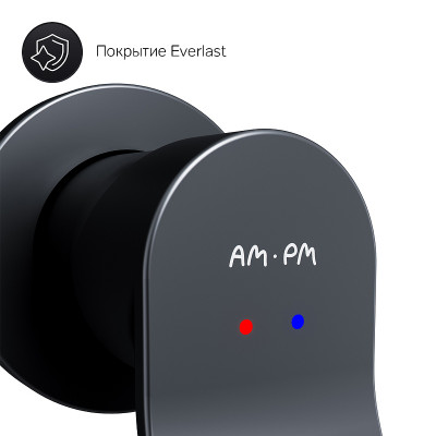 Смеситель для раковины AM.PM X-Joy F85A72622 Черный матовый латунь встраиваемый