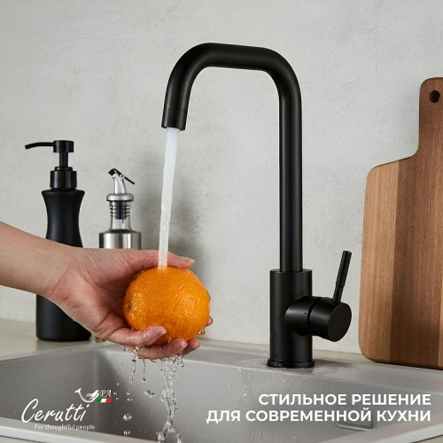 Cмеситель для кухни Ceruttispa Дуилио (Duilio) B CT12104 12104 цвет Черный матовый