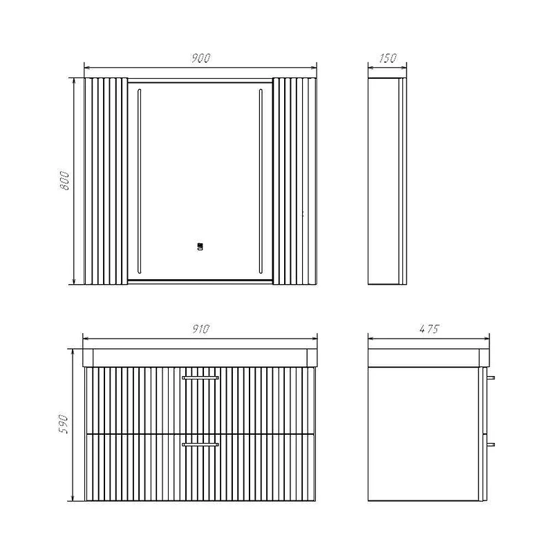 Зеркало со шкафом Comforty Ангара 90 00-00019940 с подсветкой цвет Дуб латте с бесконтактным выключателем