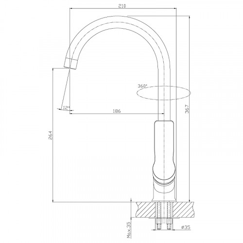 Смеситель для кухни Rossinka RS27-23 Хром