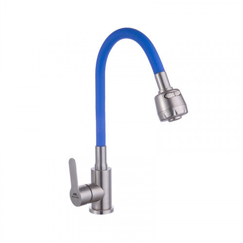 Смеситель для кухни Fashun A54101+N7341 цвет Сатин Синий