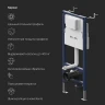 Унитаз с инсталляцией WellWant Aura WWU01121WK + AM.PM PrimeFit I012709.0238 с сиденьем Микролифт и Черной матовой клавишей смыва