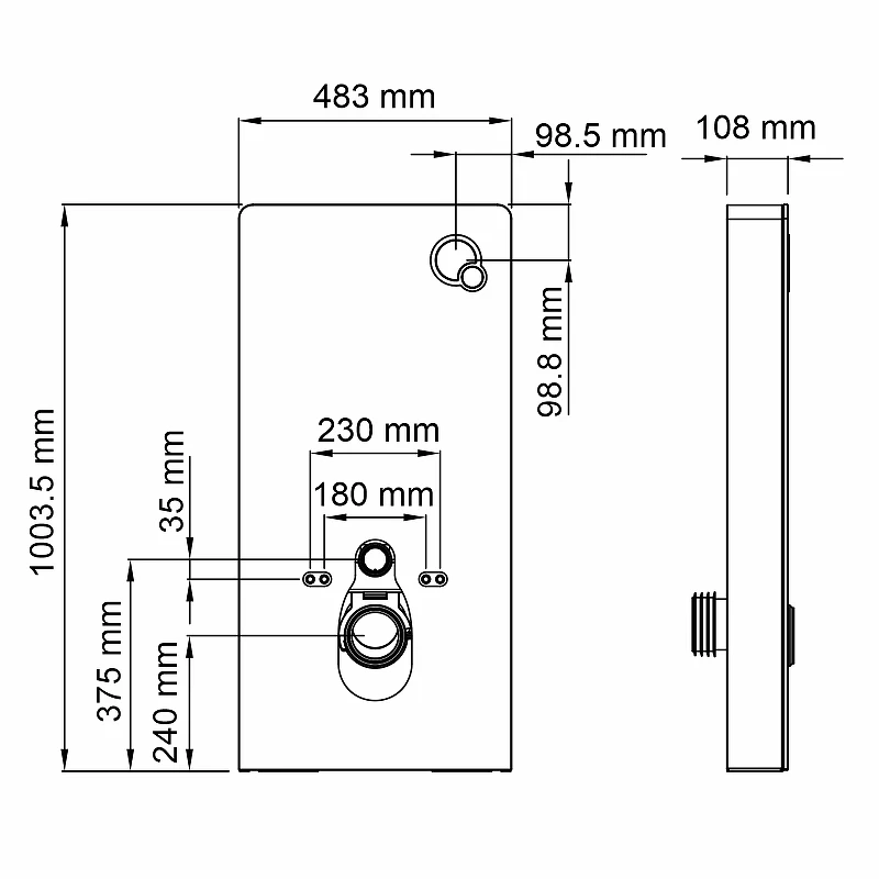Инсталляция WasserKRAFT Naab 86TLT.040.PE.BL для унитаза Черная нержавеющая сталь, алюминий