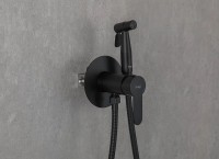 Гигиенический душ со смесителем Frap H801-6 F72801-6 Черный матовый нержавеющая сталь на стену