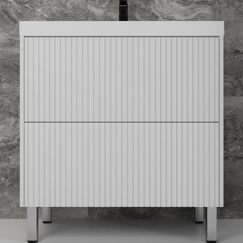 Тумба под раковину Style Line Стокгольм 80 ЛС-00002335 Белый рифленый софт МДФ / ЛДСП