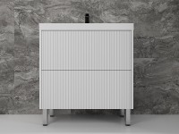 Тумба под раковину Style Line Стокгольм 80 ЛС-00002335 Белый рифленый софт МДФ / ЛДСП