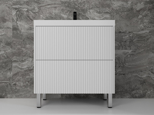 Тумба под раковину Style Line Стокгольм 80 ЛС-00002335 Белый рифленый софт МДФ / ЛДСП