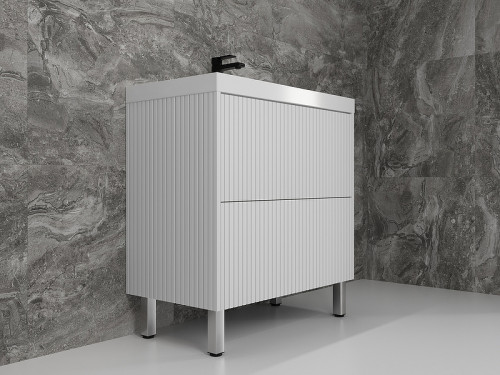 Тумба под раковину Style Line Стокгольм 80 ЛС-00002335 Белый рифленый софт МДФ / ЛДСП