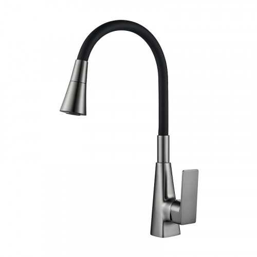 Смеситель для кухни Shevanik S543T-3 цвет Оружейная сталь Черный