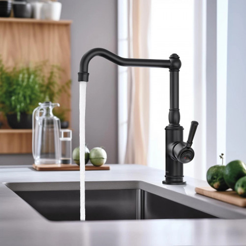 Смеситель для кухни Aquatek Классик AQ1580MB Черный матовый латунь