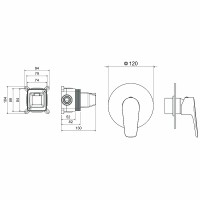 Смеситель для душа Aquatek Бетта AQ1166MB Черный матовый латунь встраиваемый