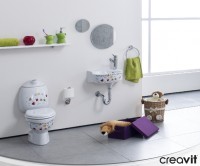 Раковина Creavit Cocuk 38 CK035-00CB00E-FF00 детская Белая с декором фарфор подвесная