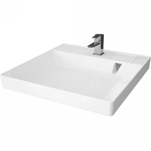 Раковина Azario Sharp 60 CS00078298 на стиральную машину Белая искусственный камень (литьевой мрамор) подвесная, на стиральную машину