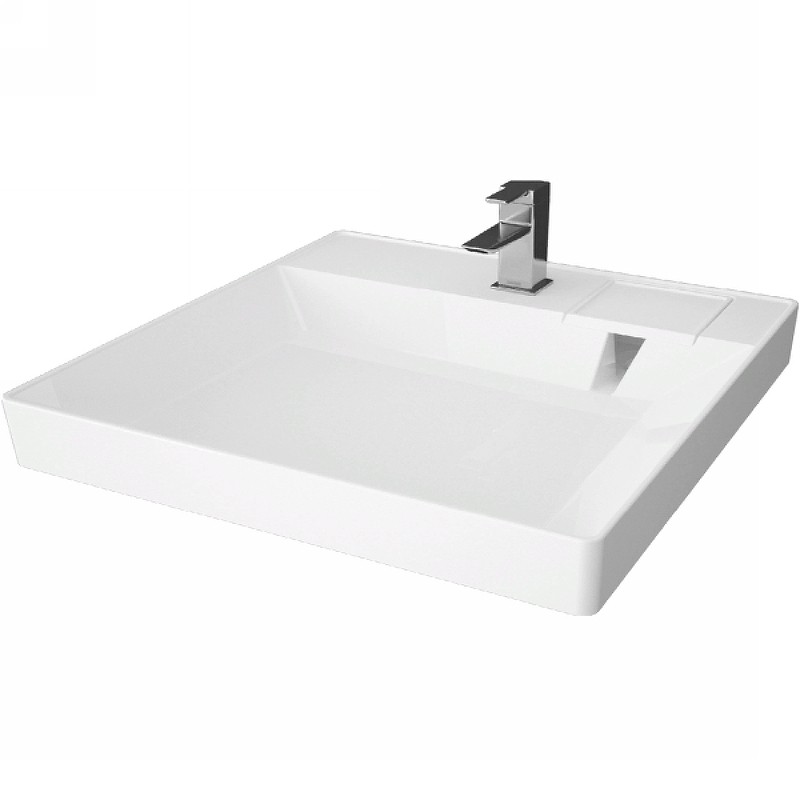 Раковина Azario Sharp 60 CS00078298 на стиральную машину Белая искусственный камень (литьевой мрамор) подвесная, на стиральную машину