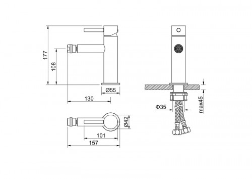 Смеситель для биде Aquatek Европа AQ1318BGM цвет Оружейная сталь