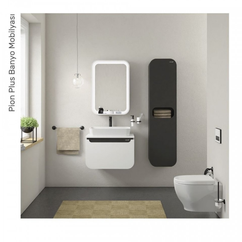 Зеркало Creavit Pion Plus 58 PN1070.01.BB с подсветкой Белое МДФ / ЛДСП, стекло