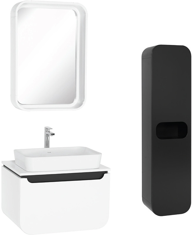 Зеркало Creavit Pion Plus 58 PN1070.01.BB с подсветкой Белое МДФ / ЛДСП, стекло