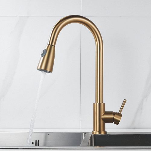 Смеситель для кухни Raffine F213G цвет Золотой сатин