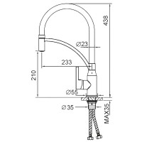 Смеситель для кухни Haiba HB73644-7 Черный матовый латунь