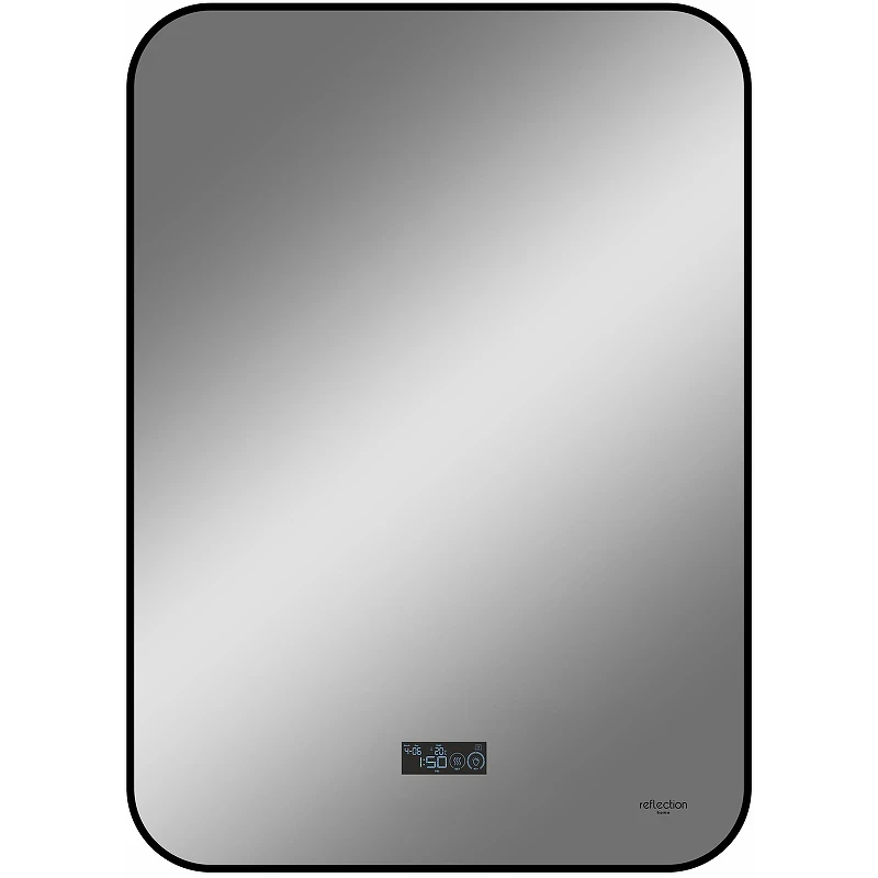 Зеркало Reflection Shadow 600х800 RF5732SH с подсветкой Черное с сенсорным выключателем, диммером, подогревом и часами МДФ / ЛДСП, стекло