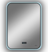 Зеркало Reflection Shadow 600х800 RF5732SH с подсветкой Черное с сенсорным выключателем, диммером, подогревом и часами МДФ / ЛДСП, стекло