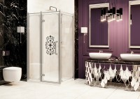 Душевой уголок Ambassador Royal 120x80 18015110-L профиль Хром стекло прозрачное с рисунком