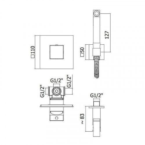 Гигиенический душ со смесителем Paffoni KITDUP112NO цвет Черный матовый