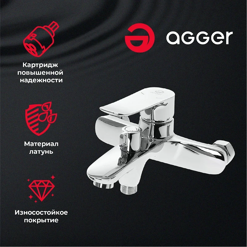 Душевая система Agger A2595000 Хром латунь на стену