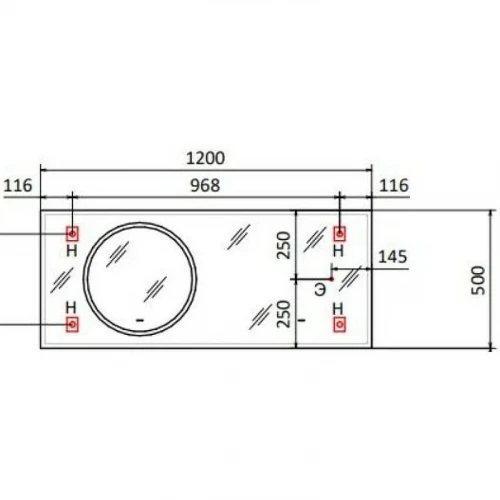 Зеркало Jorno Modulare 120 Mdlr.02.120/W/JR с подсветкой с сенсорным выключателем и увеличением стекло