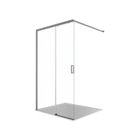 Душевая перегородка Aquatek Walk In 120 AQ.WISL.120.1GM профиль Оружейная сталь стекло прозрачное