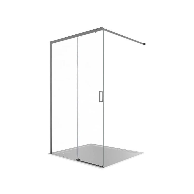 Душевая перегородка Aquatek Walk In 120 AQ.WISL.120.1GM профиль Оружейная сталь стекло прозрачное