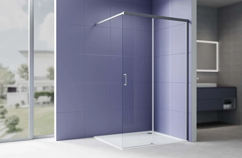 Душевая перегородка Aquatek Walk In 120 AQ.WISL.120.1GM профиль Оружейная сталь стекло прозрачное
