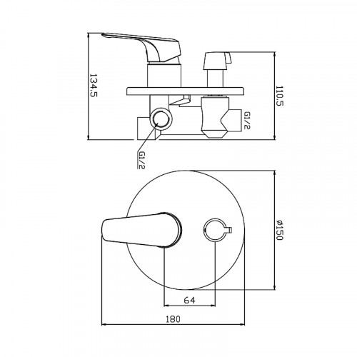 Смеситель для душа Olive's Evora 33140EV Хром встраиваемый