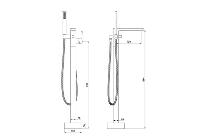 Смеситель для ванны Wonzon &amp; Woghand Fit WW-88649009-CR цвет Хром