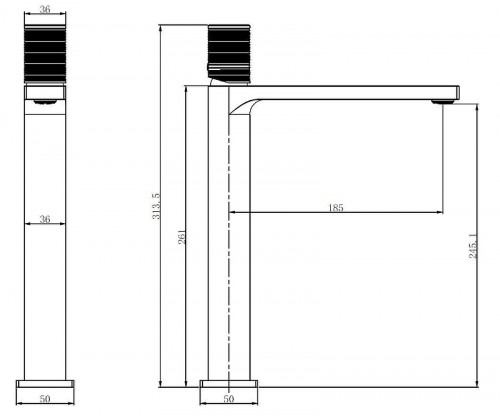 Смеситель для раковины Vincea Domus VBF-5DM02GM цвет Вороненая сталь