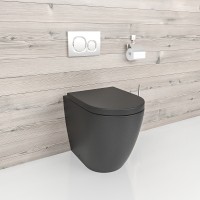 Унитаз beWash Aldo BKFSR101565 приставной Черный матовый с сиденьем Микролифт фарфор приставной