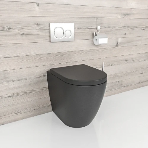 Унитаз beWash Aldo BKFSR101565 приставной Черный матовый с сиденьем Микролифт фарфор приставной