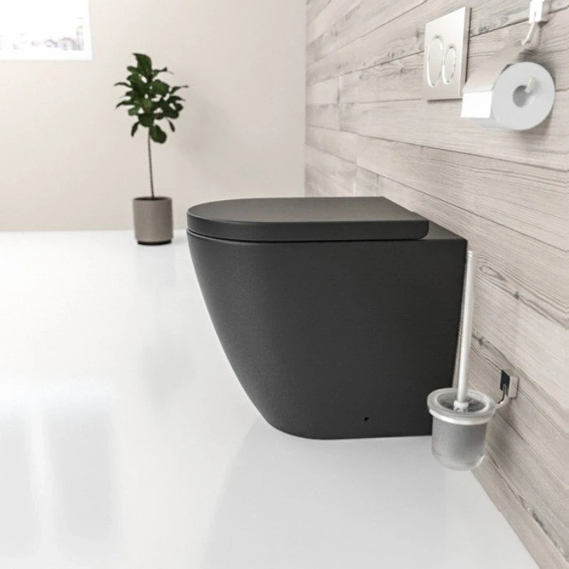 Унитаз beWash Aldo BKFSR101565 приставной Черный матовый с сиденьем Микролифт фарфор приставной