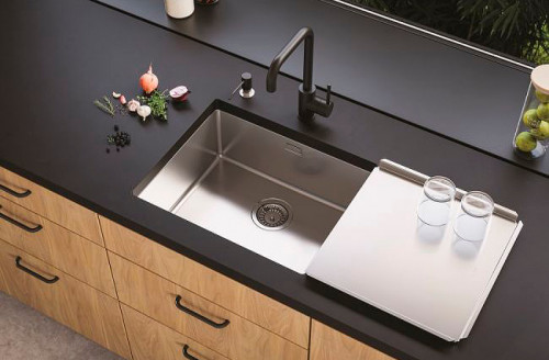 Кухонная мойка Alveus Kombino 50 SAT-90 500x400x195 1100237 Сатинированная сталь нержавеющая сталь встраиваемый