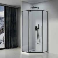 Душевой уголок Black&amp;White Stellar Wind S815 BC 100x100 8151000 профиль Черный матовый стекло прозрачное