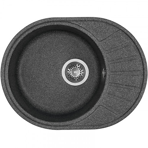 Кухонная мойка Aquaton Чезана 57 1A711232CS210 Графит искусственный камень (литьевой мрамор) встраиваемый