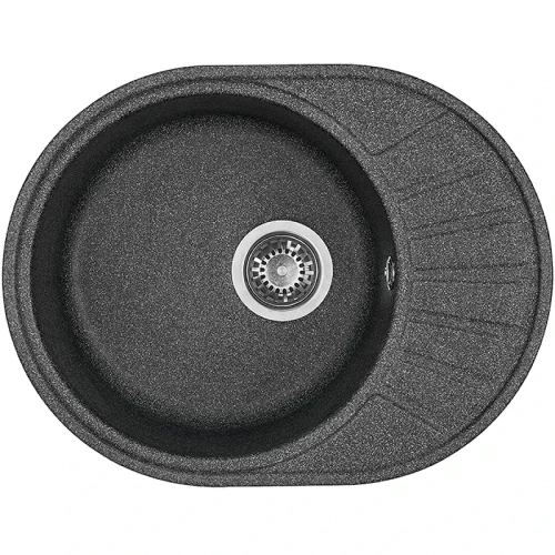 Кухонная мойка Aquaton Чезана 57 1A711232CS210 Графит искусственный камень (литьевой мрамор) встраиваемый