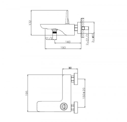 Смеситель для ванны Wonzon & Woghand Shark WW-48B3101-CR цвет Хром