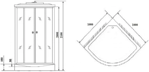 Душевая кабина Niagara Luxe 100x100 NG-7702G без гидромассажа