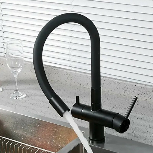 Смеситель для кухни D-Lin D159315-4A Черный матовый латунь