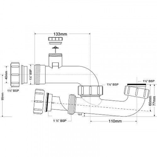 Сифон для ванны McAlpine MRB7-ANSV цвет Белый
